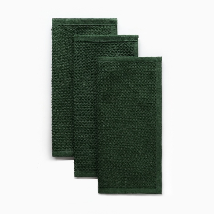 Набор декоративных салфеток Этель Green 30х30см., 3шт., 100%хл. Набор декоративных салфеток Этель Green 30х30см., 3шт., 100%хл.