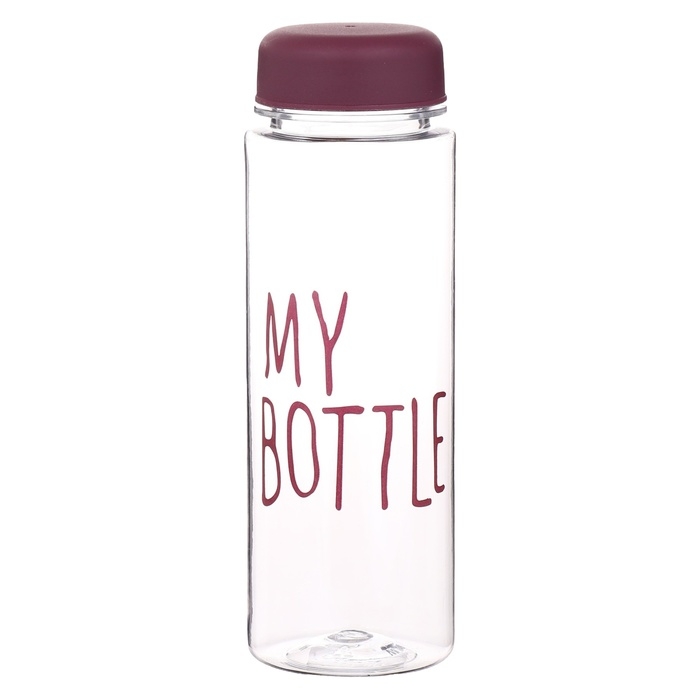 Бутылка для воды, 500 мл, My bottle, 19.5 х 6 см, чехол в комплекте, бордовая Бутылка для воды, 500 мл, My bottle, 19.5 х 6 см, чехол в комплекте, бордовая