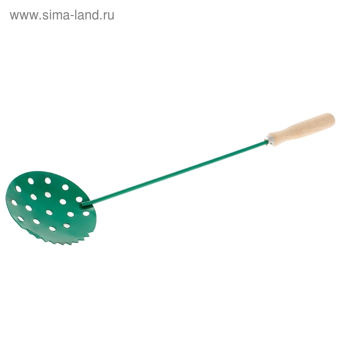 Черпак для льда с деревянной ручкой, цвет зелёный Черпак для льда с деревянной ручкой, цвет зелёный