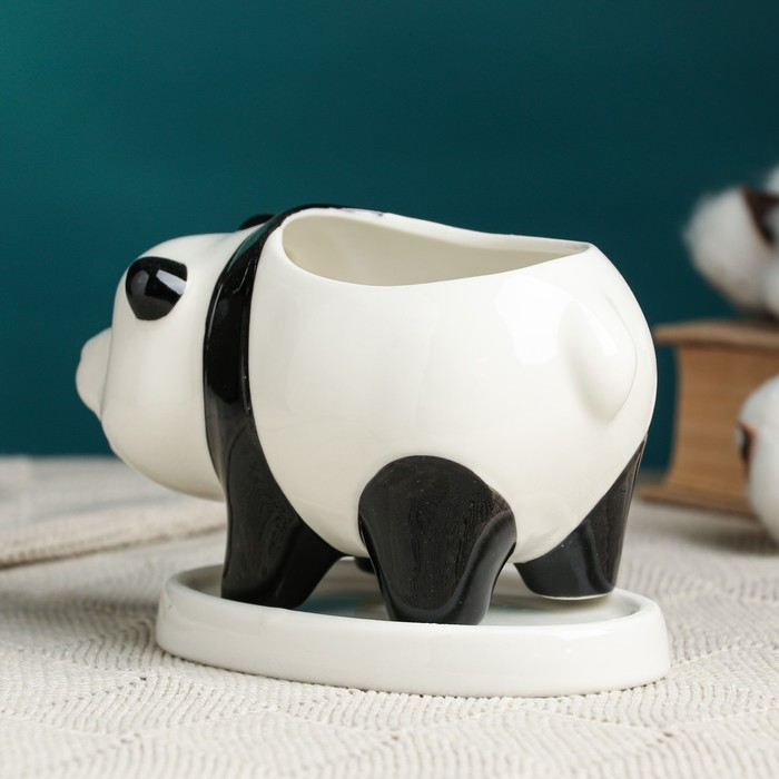 Горшок Горшок "Панда" 15х8х9см, белый