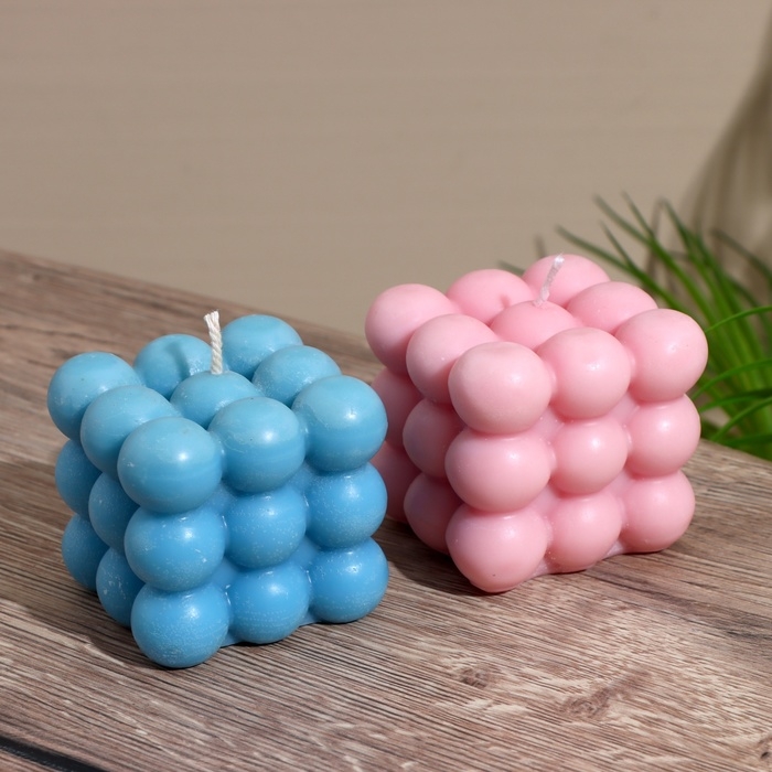 Свеча  Свеча "Шарики 3 слоя" 6х6х6 см, соевый воск МИКС