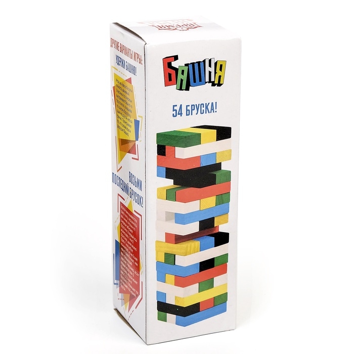 Падающая башня дженга Падающая башня дженга"Время игры"настольная игра 20.5х6.3см,54бруска6.3х1.1х2.1см