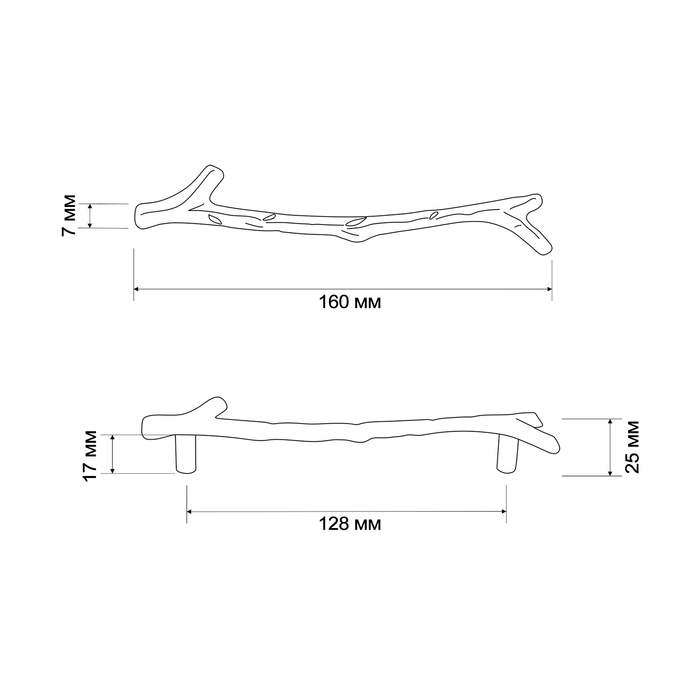 Ручка-скоба CAPPIO Ручка-скоба CAPPIO "Ветка" RSC009, м/о 128 мм, цвет старинное серебро
