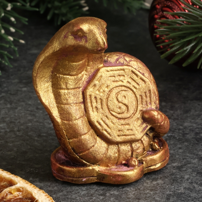 Фигура Фигура "Змея Инь-Ян" бордовый с позолотой, 6х5х4см