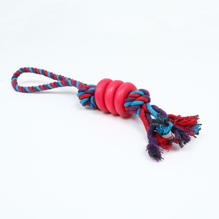 Игрушка канатная Игрушка канатная "Узел с кольцами", до 90 г, микс цветов
