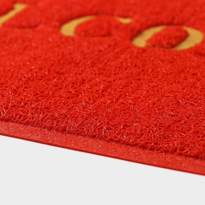 Коврик придверный Доляна Welcome с окантовкой, 38&times;58 см, цвет красный
