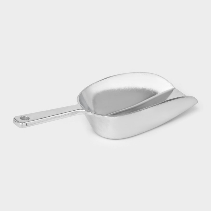 Совок для сыпучих продуктов алюминиевый, длина 14,5 см, цвет серебристый Совок для сыпучих продуктов алюминиевый, длина 14,5 см, цвет серебристый