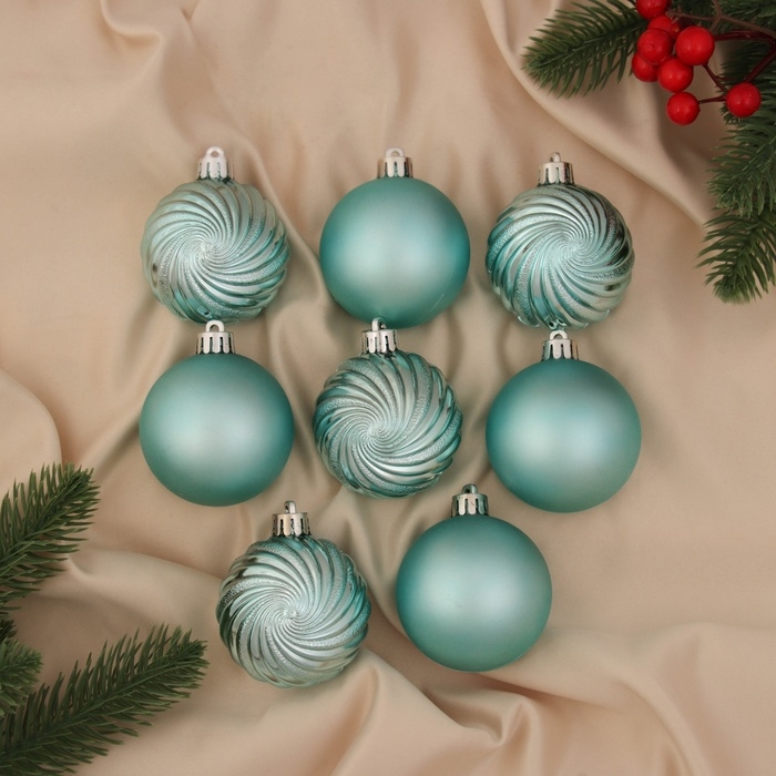 Набор шаров пластик d-6 см, 8 шт Набор шаров пластик d-6 см, 8 шт "Ноктюрн"