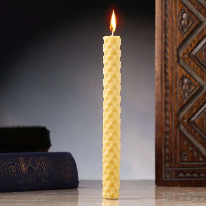 Свеча из вощины  Свеча из вощины "Усиление силы воли" , 13х1,7 см, 1 ч, желтый