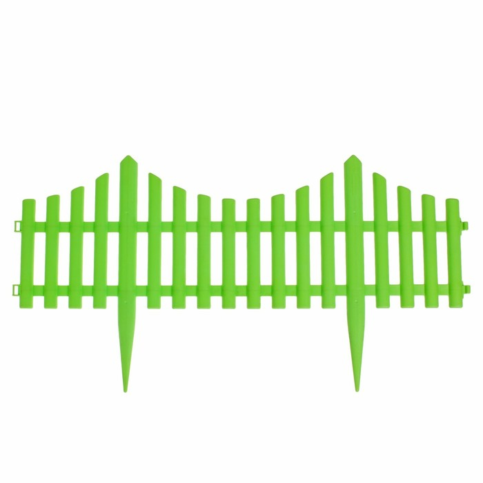 Ограждение декоративное, 30 × 300 см, 5 секций, пластик, салатовое, Greengo