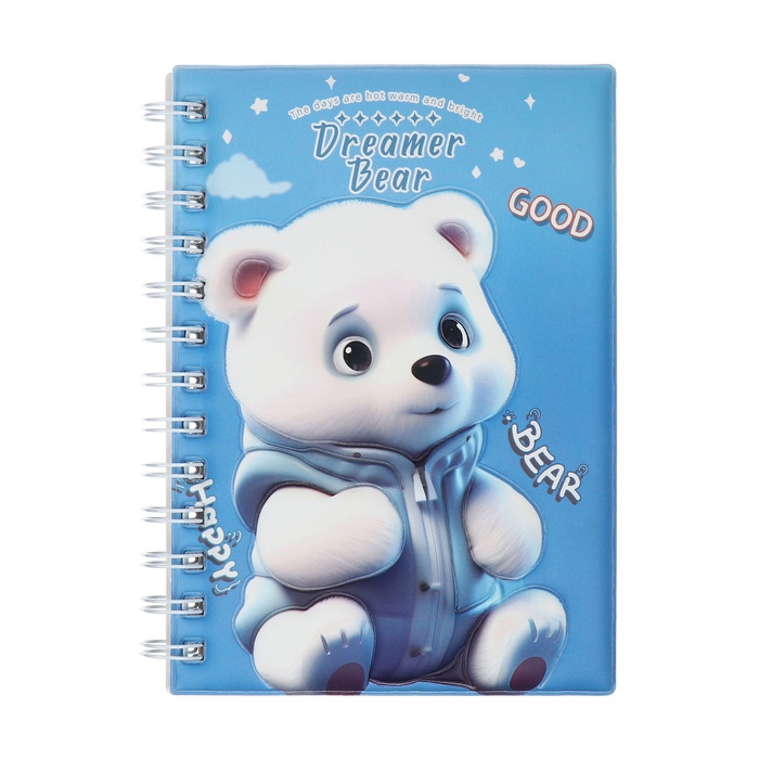Записная книжка подарочная на гребне 80л,линия, цветной блок,обложка ПВХ 3D Мишка(17,6х13,5см) 105 Записная книжка подарочная на гребне 80л,линия, цветной блок,обложка ПВХ 3D Мишка(17,6х13,5см) 105