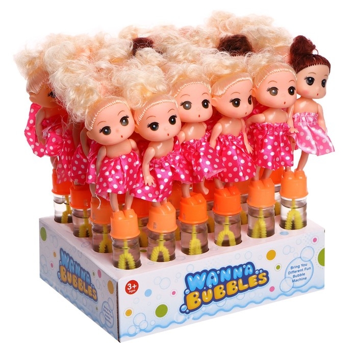 Мыльные пузыри «Кукла», тёмная, 2,5 × 2,5 × 19,5 см Мыльные пузыри «Кукла», тёмная, 2,5 × 2,5 × 19,5 см