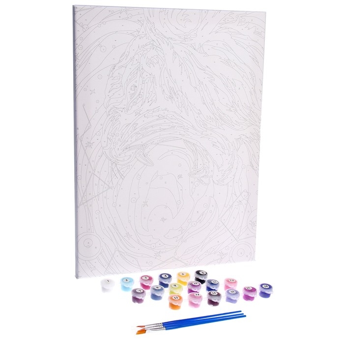 Картина по номерам на холсте с подрамником «Космический тигр», 30х40 см Картина по номерам на холсте с подрамником «Космический тигр», 30х40 см