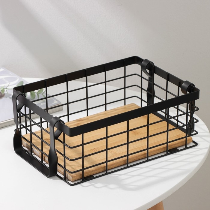 Корзина универсальная SAVANNA «Эстетика», 25×18,3×10 см, цвет чёрный Корзина универсальная SAVANNA «Эстетика», 25×18,3×10 см, цвет чёрный