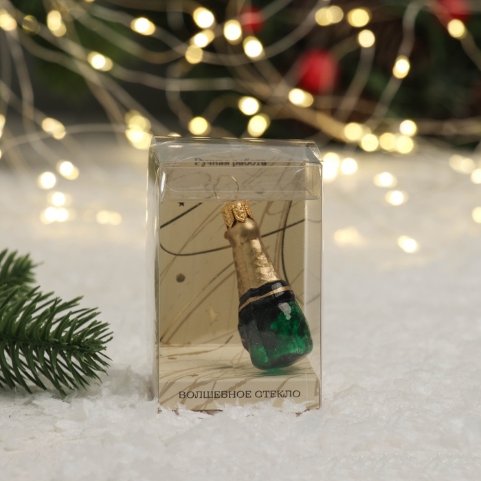 Елочное украшение Елочное украшение "Шампанское", мини серия "ВС", в подарочной упаковке, h-6