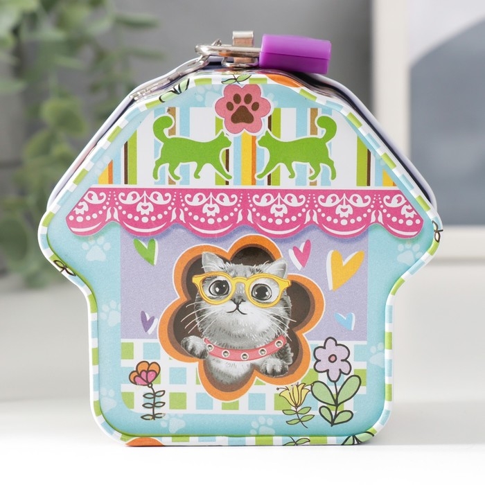 Копилка металл Копилка металл "Будка с животным" МИКС 9х10х5 см