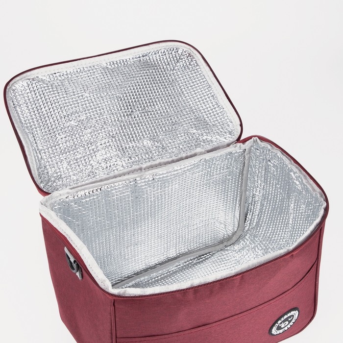 Термосумка на молнии 9 л, длинный ремень, цвет красный Термосумка на молнии 9 л, длинный ремень, цвет красный