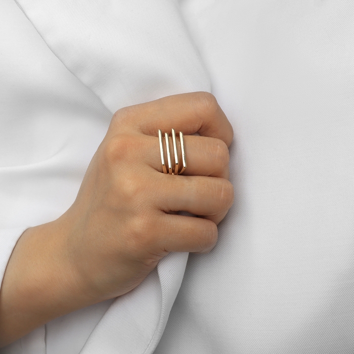 Кольцо металл «Тренд» полосы, цвет золото, размер 16