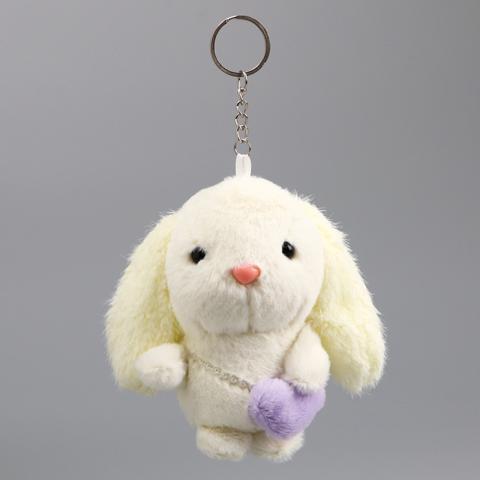 Мягкая игрушка «Зайка», на брелоке, 11 см, цвет белый Мягкая игрушка «Зайка», на брелоке, 11 см, цвет белый