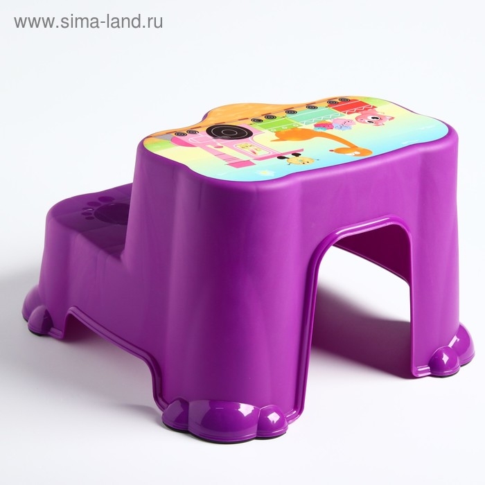 Табурет детский, подставка - ступенька, цвет МИКС (розовый, фиолетовый, красный)