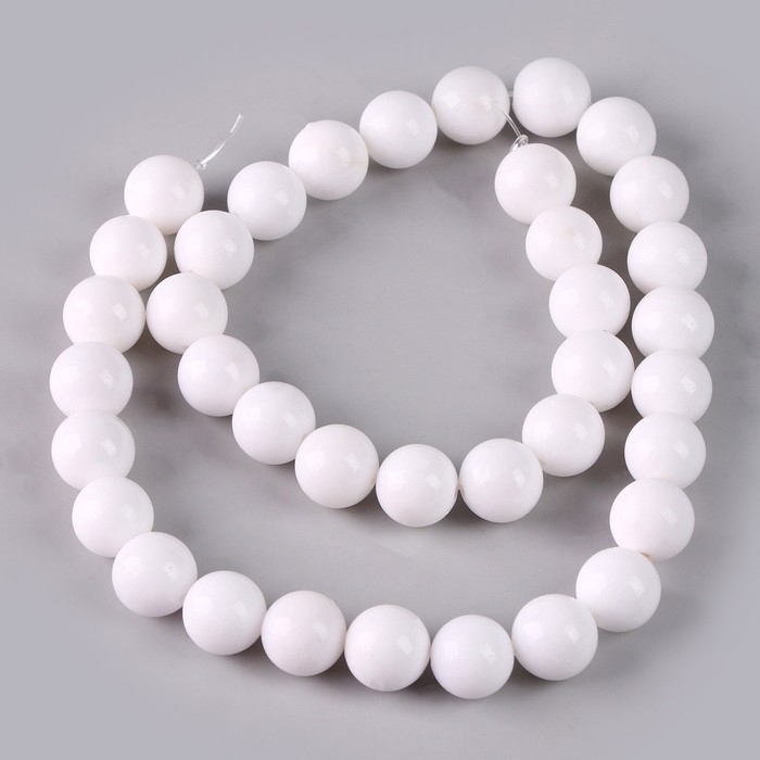 Бусины из натурального камня «Белый агат» набор 36 шт., размер 1 шт. — 10 мм Бусины из натурального камня «Белый агат» набор 36 шт., размер 1 шт. — 10 мм