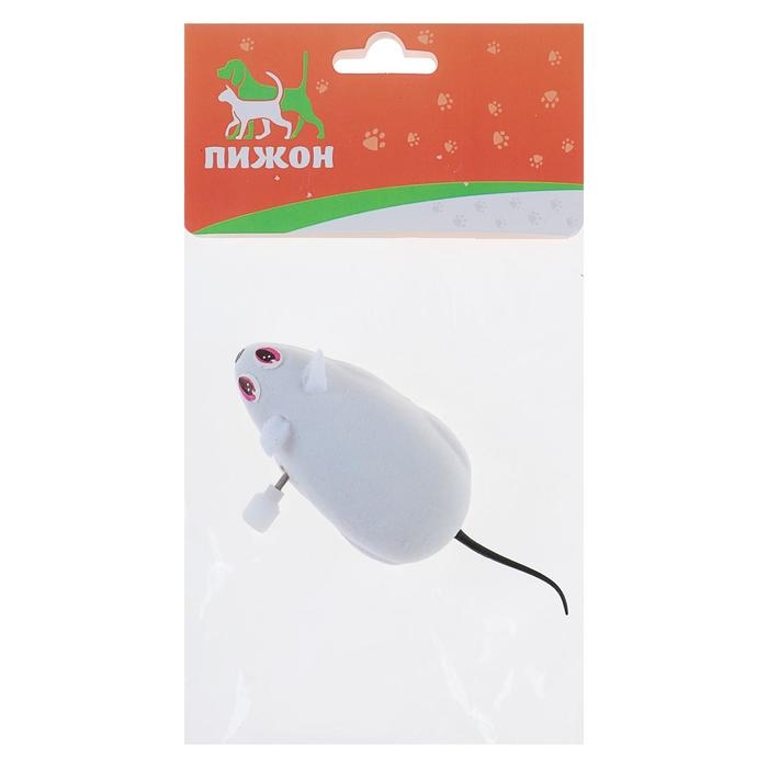 Мышь заводная, 7 см, белая Мышь заводная, 7 см, белая