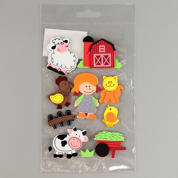 Набор наклеек из EVA  Набор наклеек из EVA "Ферма", 10 шт