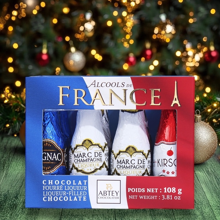 Новый год. Шоколад фигурный ALCOOLS DE FRANCE, с алкогольной начинкой, ассорти, 9 г Новый год. Шоколад фигурный ALCOOLS DE FRANCE, с алкогольной начинкой, ассорти, 9 г