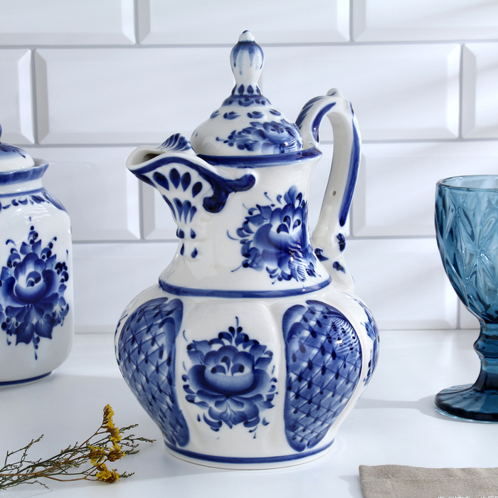 Кувшин «Восточный», 15х18х27 см, 1,76 л, гжель Кувшин «Восточный», 15х18х27 см, 1,76 л, гжель