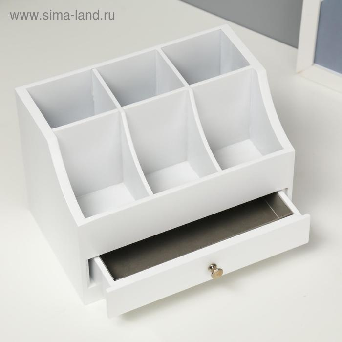Шкатулка дерево для украшений и косметики 1 ящичек белая 21х14,5х15 см Шкатулка дерево для украшений и косметики 1 ящичек белая 21х14,5х15 см