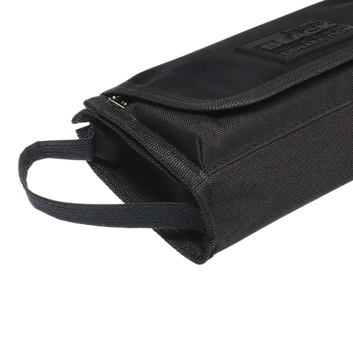 Пенал мягкий, 1 отделение, 100 х 210 х 75 мм, объёмный, deVENTE TOTAL BLACK, створка на липучке Пенал мягкий, 1 отделение, 100 х 210 х 75 мм, объёмный, deVENTE TOTAL BLACK, створка на липучке