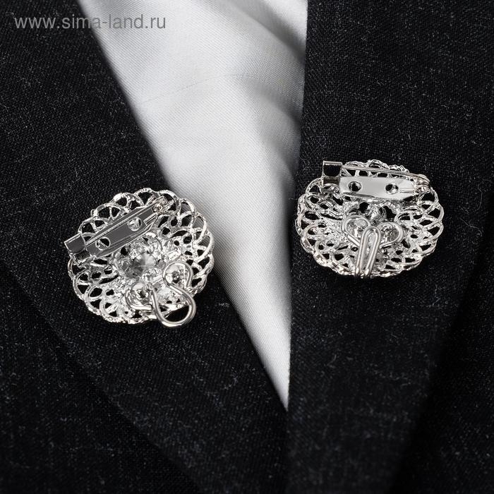 Зажим для кардигана «Кружево», цвет белый в серебре Зажим для кардигана «Кружево», цвет белый в серебре