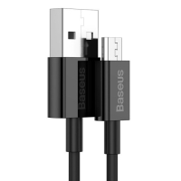 Кабель Baseus, MicroUSB - USB, 2 А, TPE оплётка, 1 м, чёрный