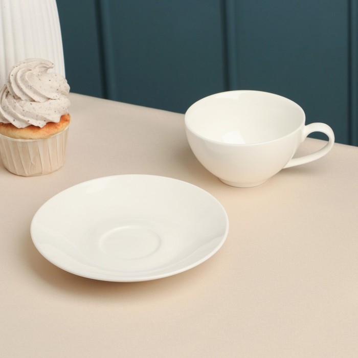 Чайная пара фарфоровая Barista, 220 мл, белая Чайная пара фарфоровая Barista, 220 мл, белая