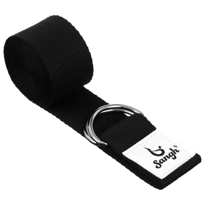 Набор для йоги Sangh: блок, ремень, цвет чёрный Набор для йоги Sangh: блок, ремень, цвет чёрный