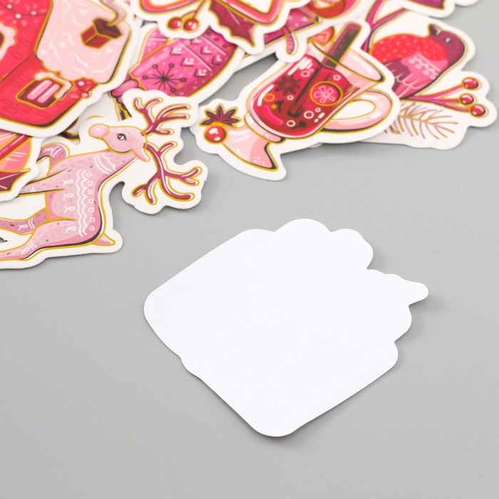 Наклейки для творчества Наклейки для творчества "Новый год в розовых оттенках" тиснение золото набор 48 шт 9х7х0,8см 10177