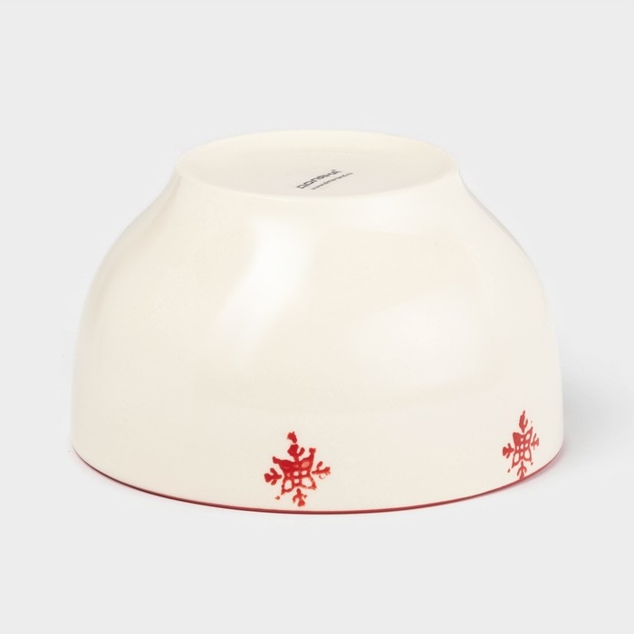 Салатник новогодний Доляна «Нордик», 800 мл, d=14,5 см, цвет бежевый