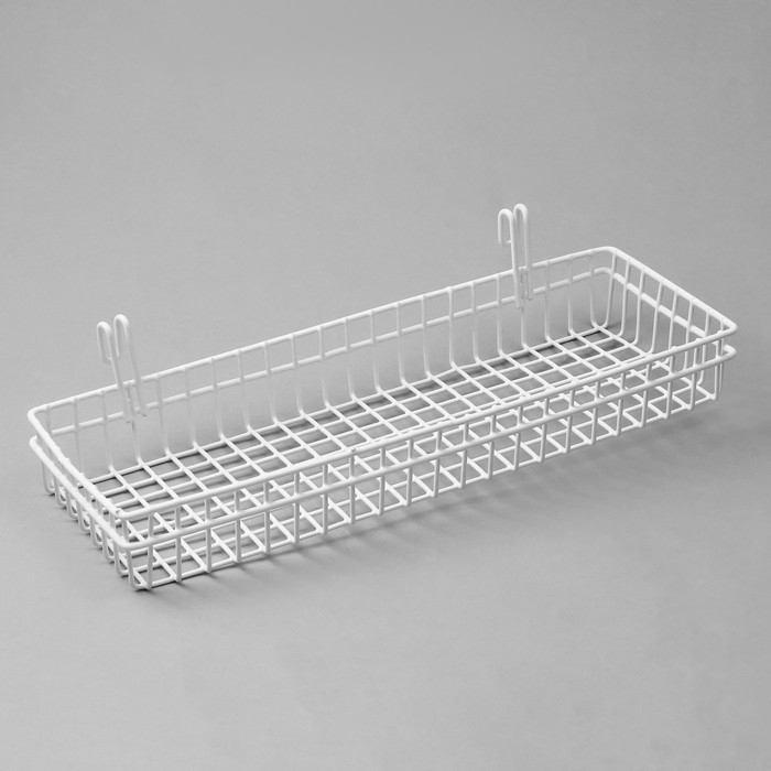 Корзина на сетку, 40,5×14×5,6 см, цвет белый Корзина на сетку, 40,5×14×5,6 см, цвет белый