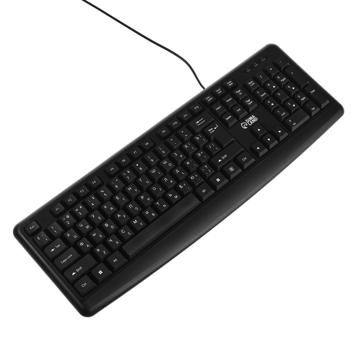 Клавиатура Sima-Land SL-01, проводная, мембранная, 104 клавиш, USB, 1.5 м, черная Клавиатура Sima-Land SL-01, проводная, мембранная, 104 клавиш, USB, 1.5 м, черная