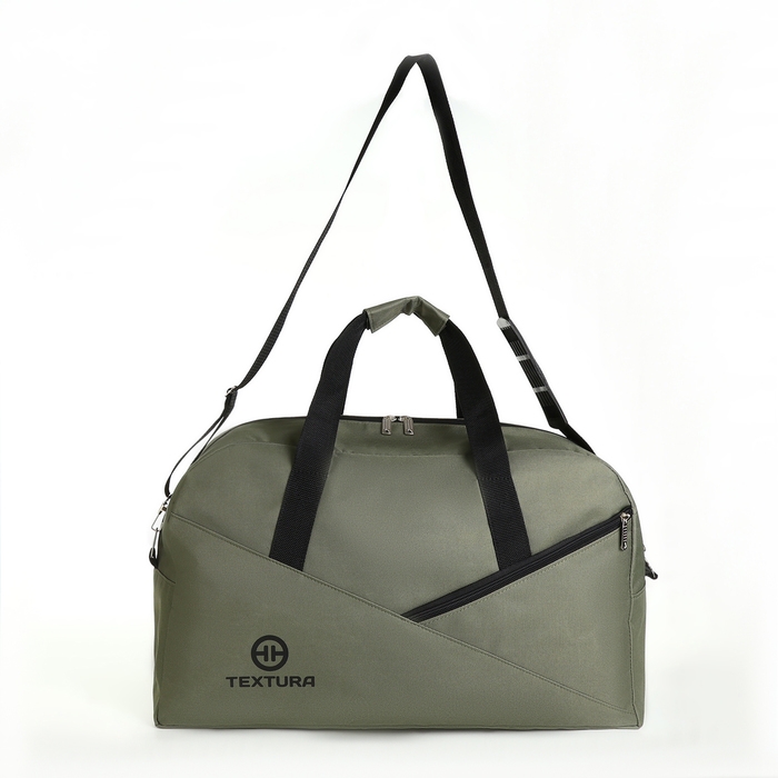 Сумка дорожная на молнии TEXTURA, большой размер, цвет зелёный Сумка дорожная на молнии TEXTURA, большой размер, цвет зелёный