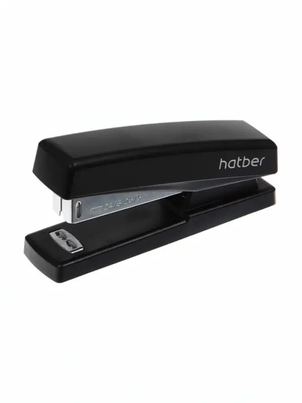 Степлер №24/6, 26/6, 30л,  80/110 скоб захват 45мм черный, Hatber,  85954