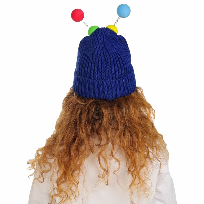 Карнавальная шапка  Карнавальная шапка "Глазастик" с рожками р-р 56-58, цвет синий