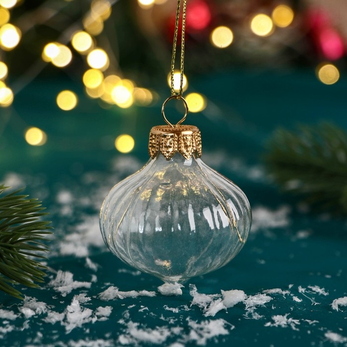Ёлочная игрушка Ёлочная игрушка "Луковица" 4,7 см, прозрачный