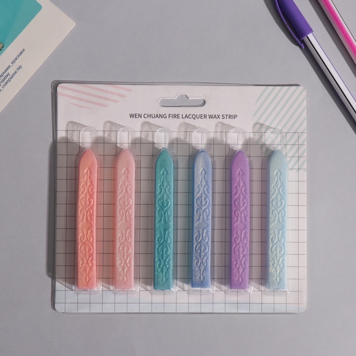 Сургуч для печати стержень Сургуч для печати стержень "Хвост русалки" набор 6 шт 14,9х16,3 см