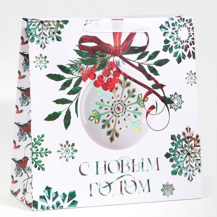 Пакет подарочный новогодний ламинированный квадратный «Forest», 30 х 30 х 12 см, Новый год Пакет подарочный новогодний ламинированный квадратный «Forest», 30 х 30 х 12 см, Новый год