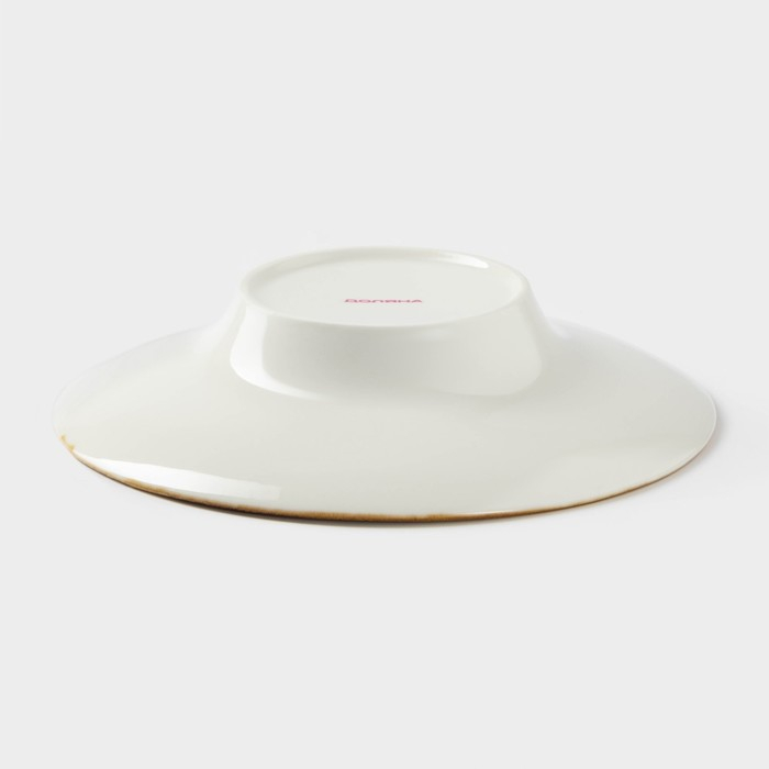 Тарелка фарфоровая для пасты Доляна Organic Gold, 150 мл, d=21 см, цвет белый Тарелка фарфоровая для пасты Доляна Organic Gold, 150 мл, d=21 см, цвет белый