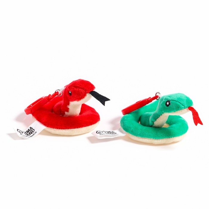 Новый год! Мягкая игрушка «Змея», на брелоке, 6 см, цвета МИКС Новый год! Мягкая игрушка «Змея», на брелоке, 6 см, цвета МИКС