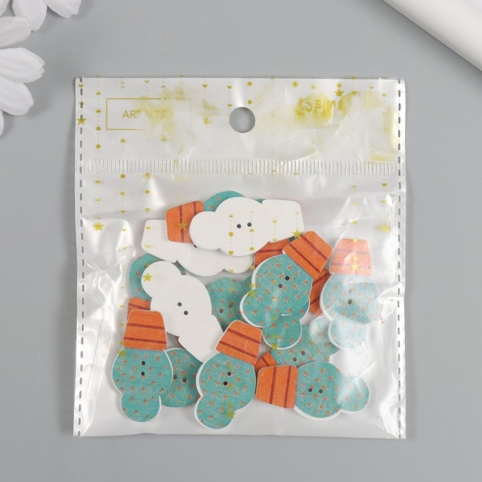 Пуговицы дерево для творчества 2 прокола Пуговицы дерево для творчества 2 прокола "Кактус в горшке" набор 15 шт 1,9х3,3 см