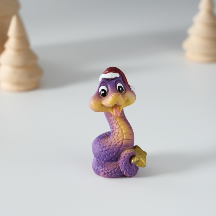 Сувенир полистоун Сувенир полистоун "Фиолетовая змейка" МИКС 4х3х5 см