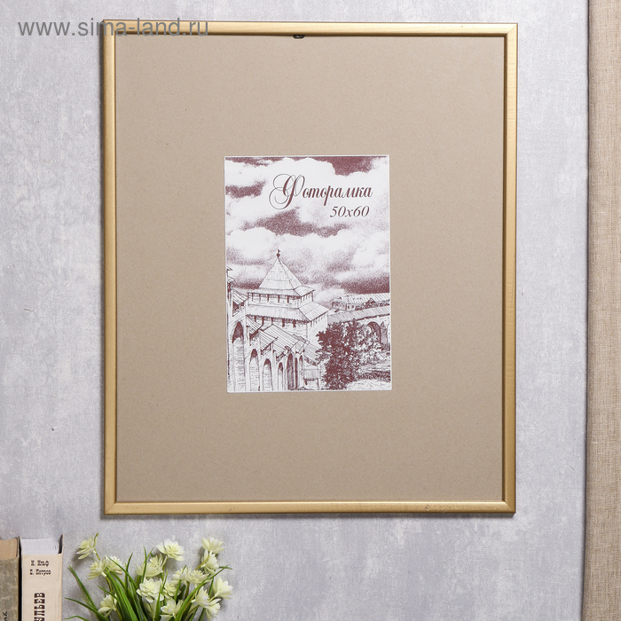 Фоторамка сосна с19 золото 50х60 см (пластиковый экран) Фоторамка сосна с19 золото 50х60 см (пластиковый экран)